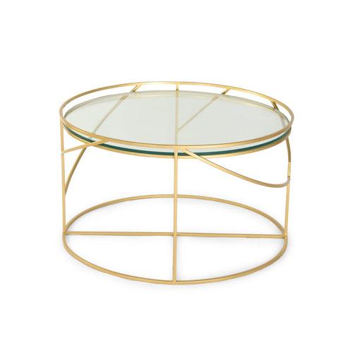 Belton Glass Coffee Table In Gold Finish