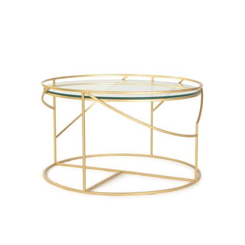 Belton Glass Coffee Table In Gold Finish