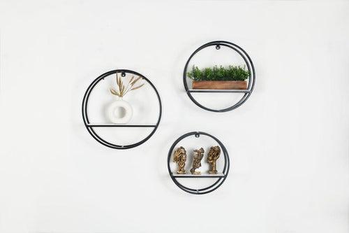 Metal Round Wall Decor Shelves Set of 3