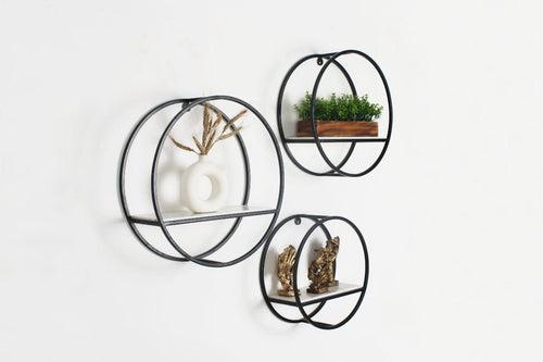 Metal Round Wall Decor Shelves Set of 3