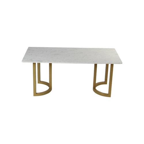 Aversa 6 Seater Marble Dining Table In Gold Finish