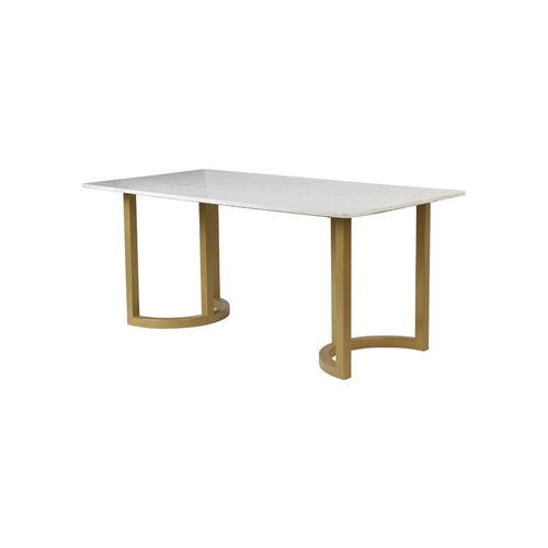 Aversa 6 Seater Marble Dining Table In Gold Finish