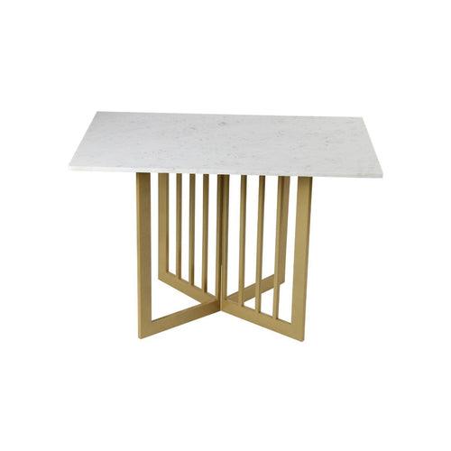 Allendale 4 Seater Marble Dining Table In Gold Finish