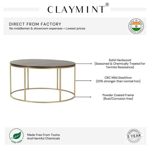 Windsor Wooden Coffee Table In Gold Finish