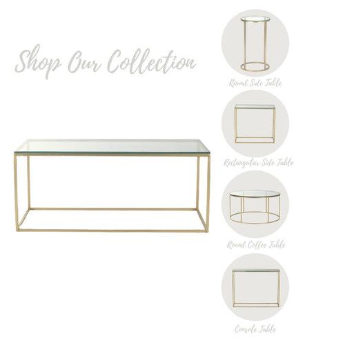 Windsor Glass Coffee Table In Gold Finish