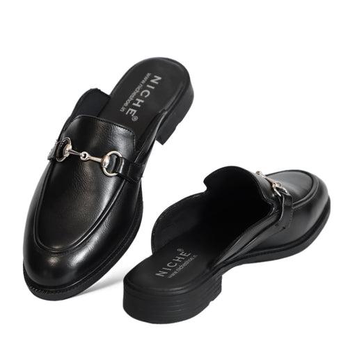 NICHE Black Horsebit Mule