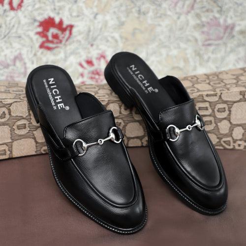 NICHE Black Horsebit Mule