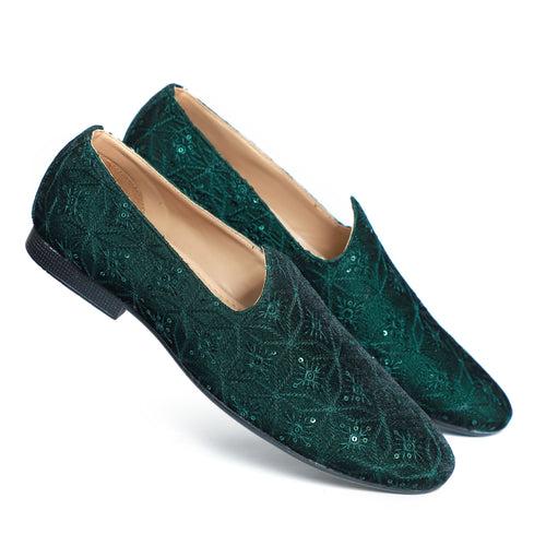 NICHE Emerald Mirror Sequin Mojaris