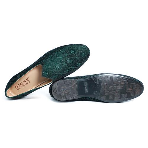 NICHE Emerald Mirror Sequin Mojaris