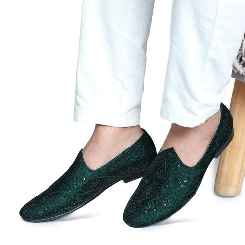 NICHE Emerald Mirror Sequin Mojaris