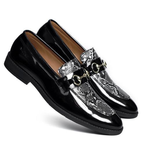 NICHE Black Patent Pablo Horsebit Loafers