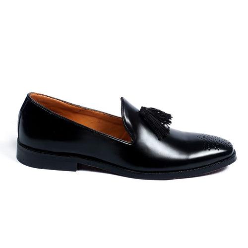 NICHE Black Threaded Tassel Loafers