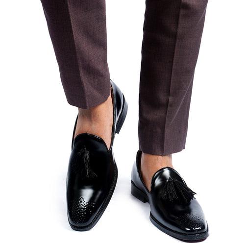 NICHE Black Threaded Tassel Loafers