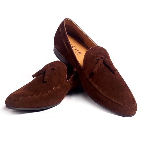 NICHE Brown Elegant Suede Tassel Loafer