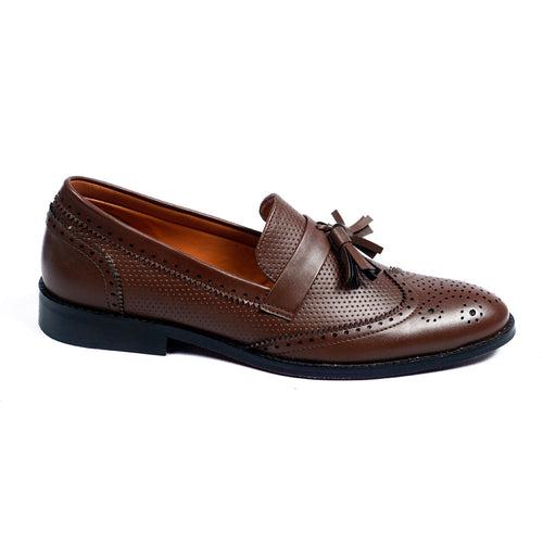 NICHE Brown Semi Brogue Tassel Loafer