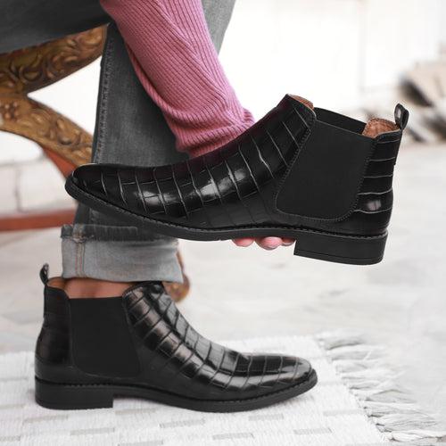 NICHE Black Croc Chelsea Boot