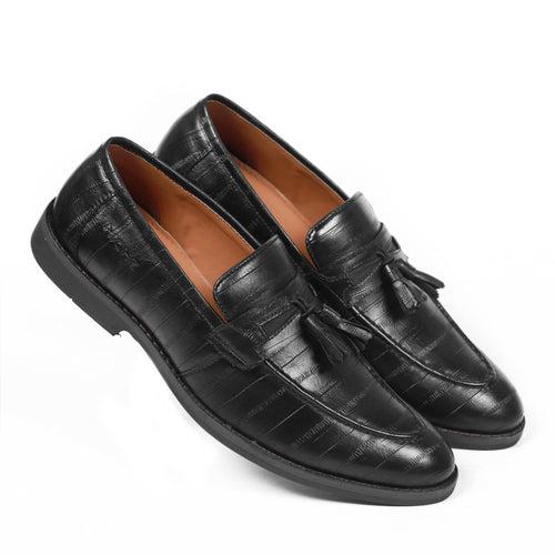 NICHE Black Fish Pattern Tassel Loafer