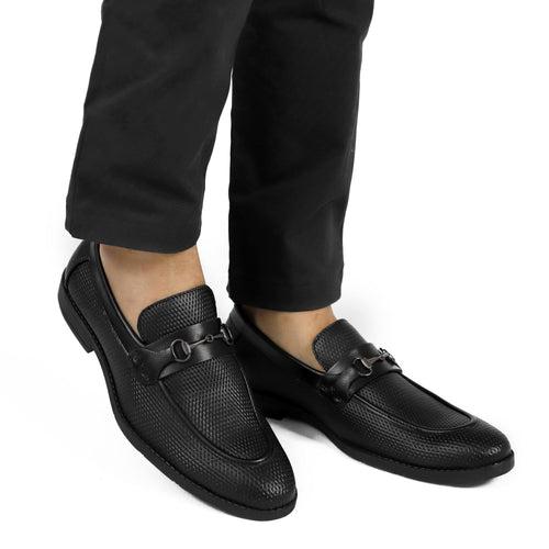 NICHE Black Braided Horsebit Loafers