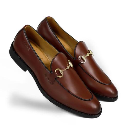 NICHE Cherry Brown Horsebit Loafers