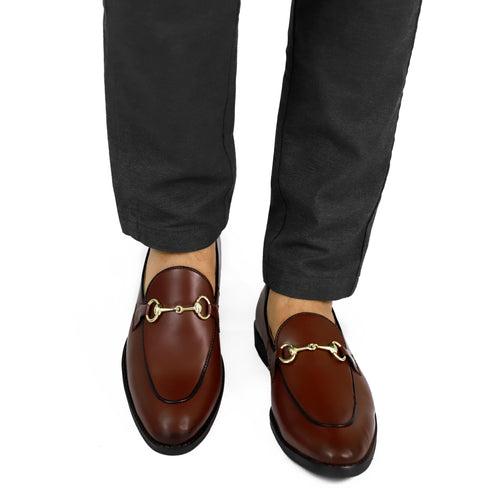 NICHE Cherry Brown Horsebit Loafers