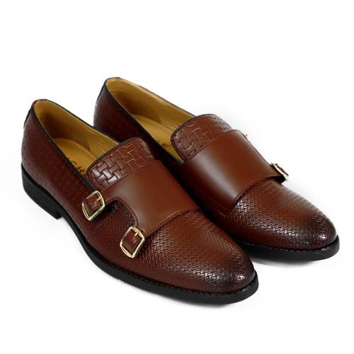 NICHE Cherry Brown Roman Double Monk Slip-Ons