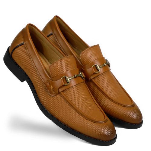 NICHE Tan Brown Braided Horsebit Loafers