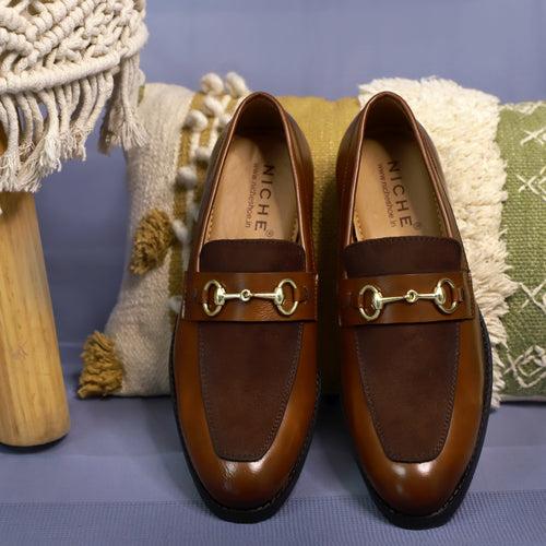 NICHE Tan Brown Presto Horsebit Loafers