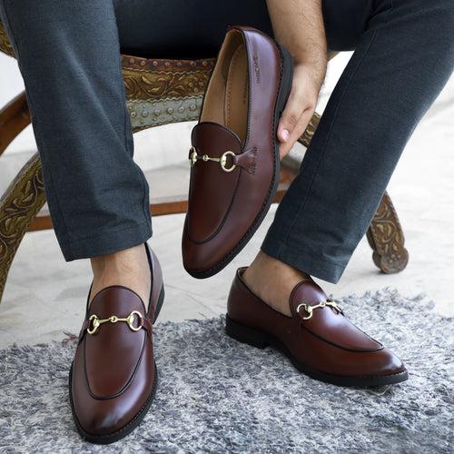 NICHE Cherry Brown Horsebit Loafers