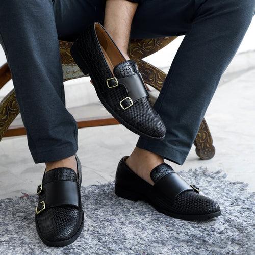 NICHE Black Roman Double Monk Slip-Ons