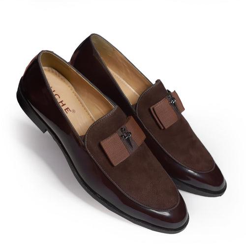 NICHE Brown Patent Brooch Loafers