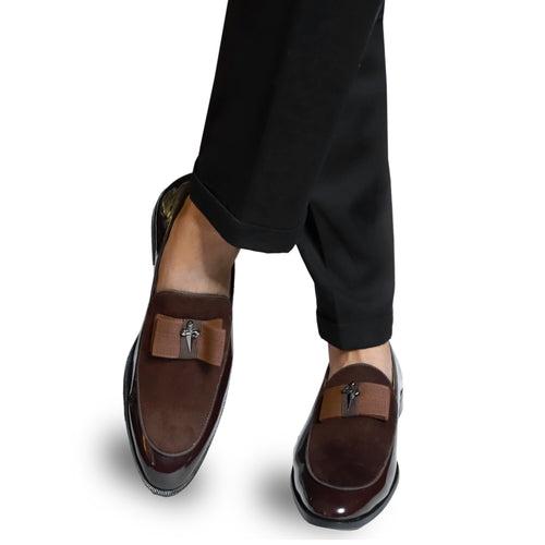 NICHE Brown Patent Brooch Loafers