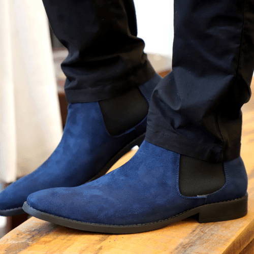 NICHE Blue Suede Chelsea Boots