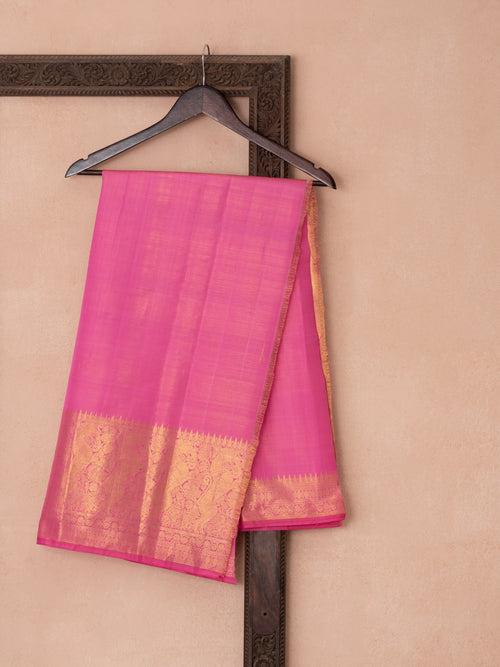 Vanasingaram Pattern Woven In Black Pure Kanchipuram Silk Saree with Gold Zari