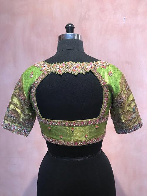 Intricate enhanced peacock blouse