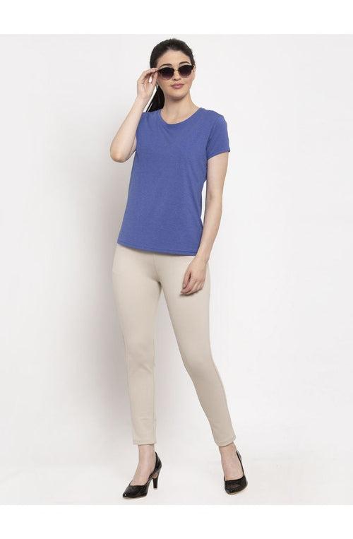 Women Beige Skinny fit 4 way Stretchable Trouser