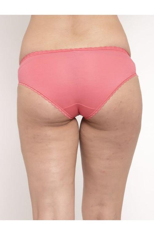 Laced Bikini Modal Panty - Peach