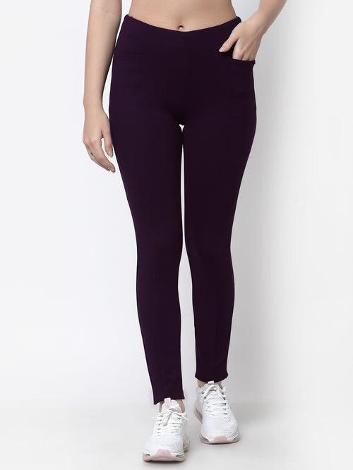 Women Navy Cotton Antimicrobial Track Pant