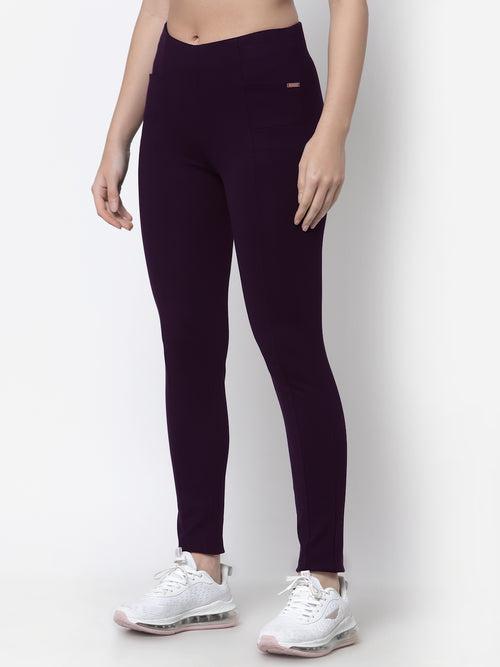 Women Navy Cotton Antimicrobial Track Pant
