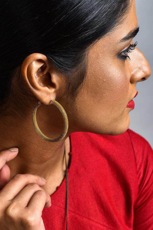 Gold brass 45mm hoop earrings