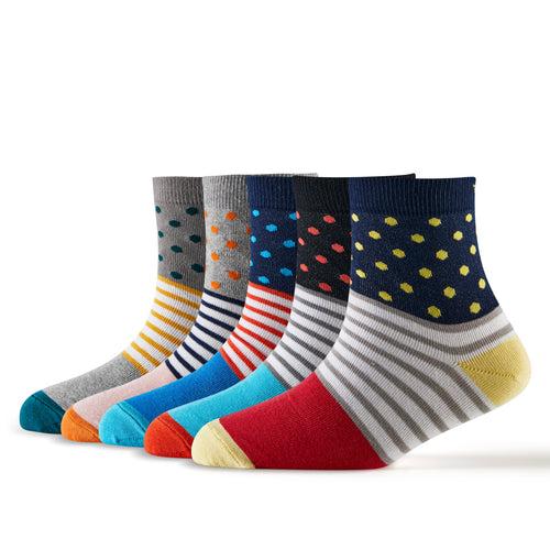 Young Wings Multicolor Self Design Free Size Ankle length Causal & Formal Wear Socks-(Pack of 5, Style no.2719-M1)