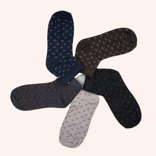Young Wings Men's Multi Colour Cotton Fabric Design Ankle Length Socks - Pack of 5, Style no. 2712-M1