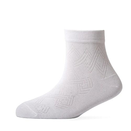 Young Wings Men's White Colour Cotton Fabric Solid Ankle Length Socks - Pack of 5, Style no. 2304-M1