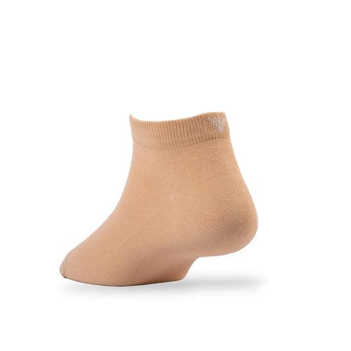 Young Wings Women's Beige Colour Cotton Fabric Design Low Ankle Length Socks - Pack of 5, Style no. 6101-W