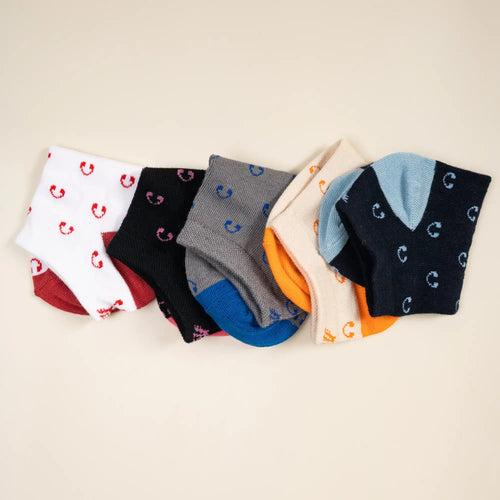 Young Wings Women's Multi Colour Cotton Fabric Design Low Ankle Length Socks - Pack of 5, Style no. 6106-W