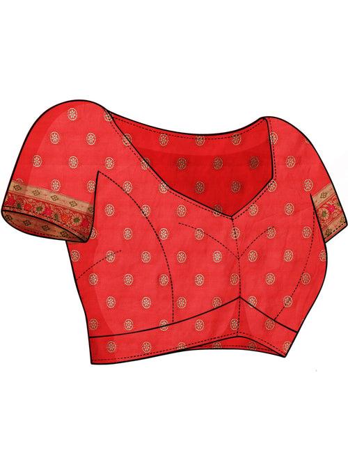 Red Khinkhwab Banarasi Brocade Handwoven Traditional Saree