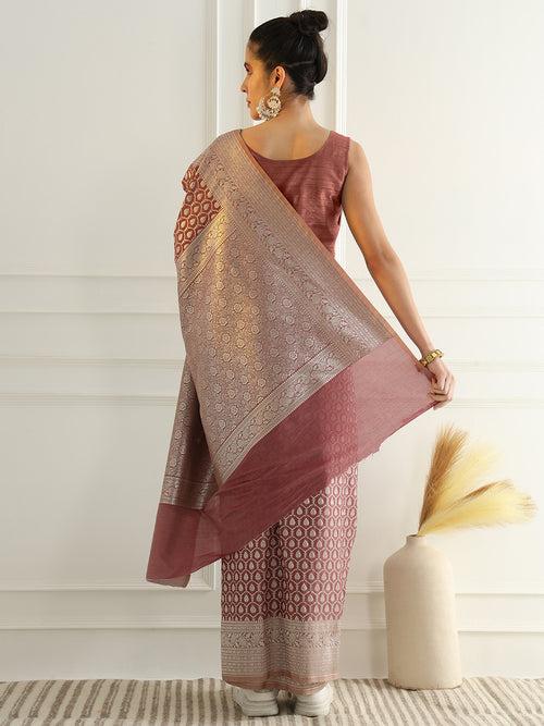 Mauve Kanjeewaram Banarasi Silk Traditional Saree