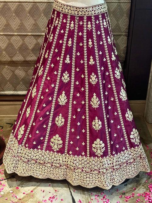 Two-Toned Kalidar Embroidered Majesty Lehenga Set