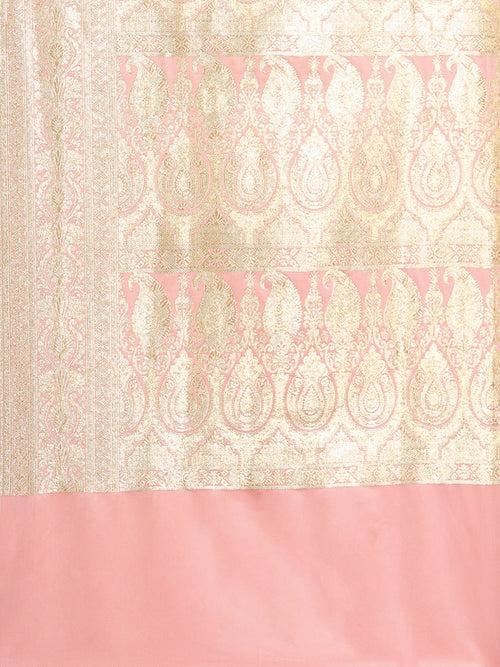 Pastel Pink Kanjeevaram Heavy Silk Traditional Saree