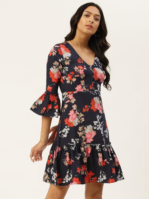 Floral Print Skater Dress