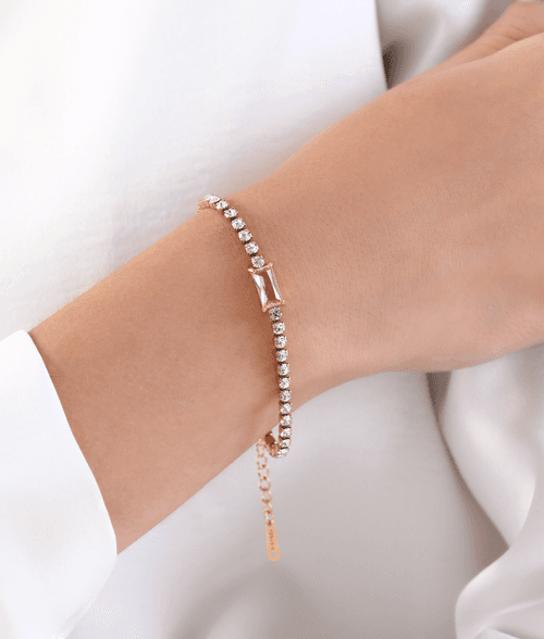 Rose Crystal Tennis Bracelet